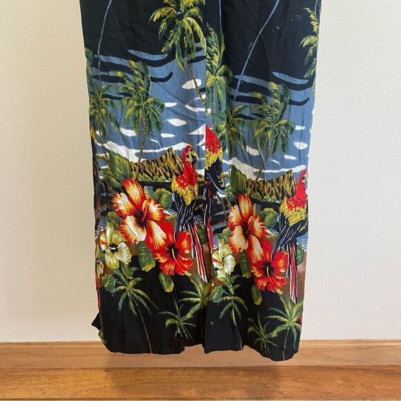 TIKI PALM Black Parrot Palm Tree Print Sequin Maxi Beach Dress - Picture 7 of 12